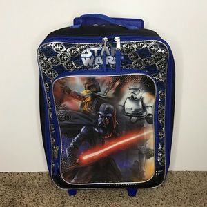 Starwars luggage carry on bag, travel for kids blue and black